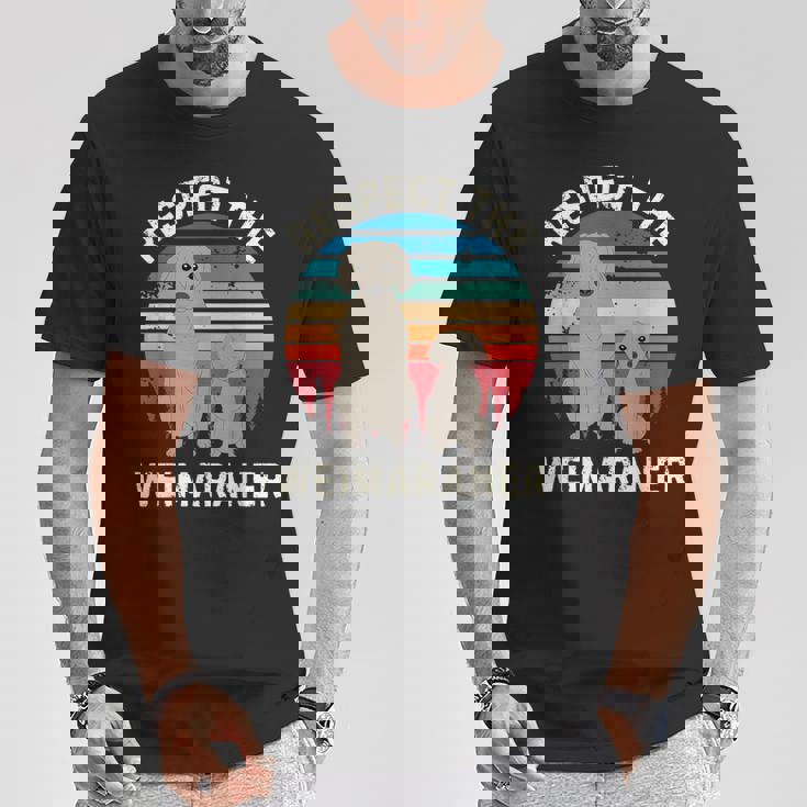 レトロ リスペクト ワイマラナー ヴィンテージ グランジ ワイマラナー 恋人 Tシャツ 面白い贈り物