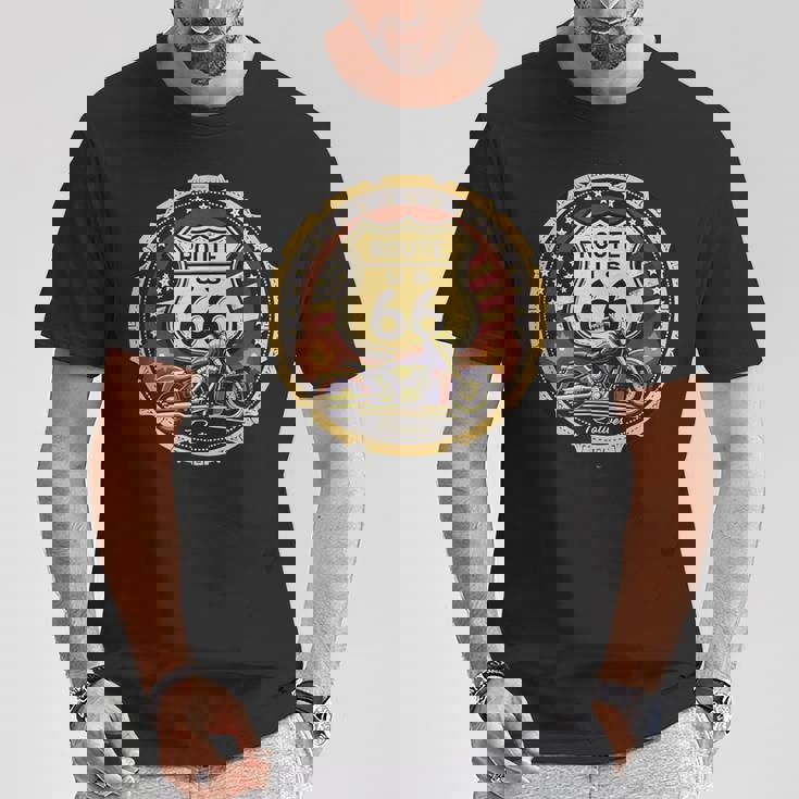 レトロ ルート66 ロードトリップ ヴィンテージ アドベンチャー Tシャツ 面白い贈り物