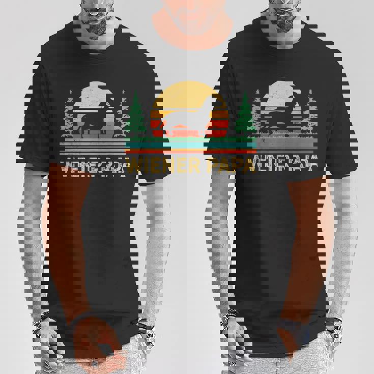 レトロ ワイナー 犬 パパ ギフト ヴィンテージ 犬 ダックスフンド ダックスフンド ダックス ドクシー Tシャツ 面白い贈り物