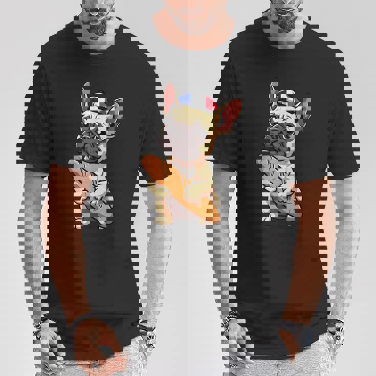 レトロ ヴィンテージ かわいい フレンチブルドッグ パリ お土産 ギフト Tシャツ 面白い贈り物