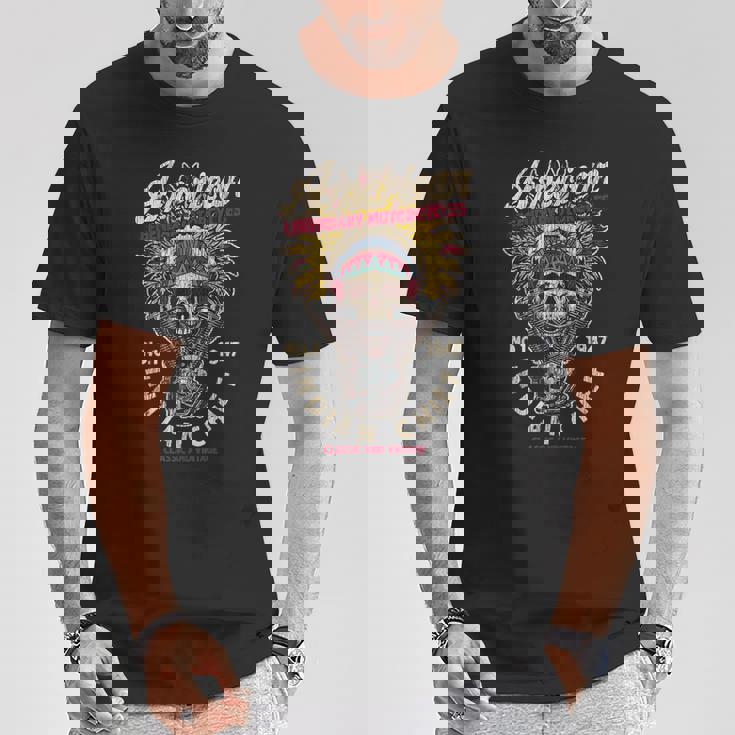 レトロ ヴィンテージ アメリカンバイク インディアン ネイティブ バイカーズギフト Tシャツ 面白い贈り物