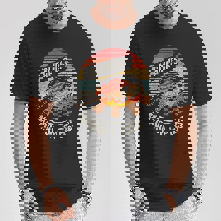 レトロ ヴィンテージ カルシファーのベーコンと卵料理 食品愛好家 Tシャツ 面白い贈り物