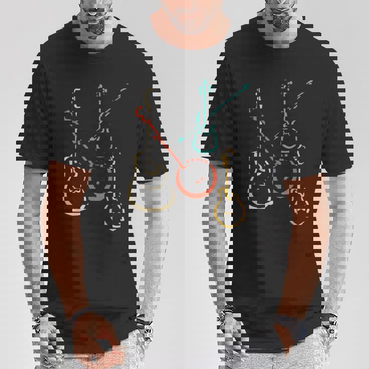 レトロなブルーグラス、ギター、バンジョー、フィドル、マンドリン Tシャツ 面白い贈り物