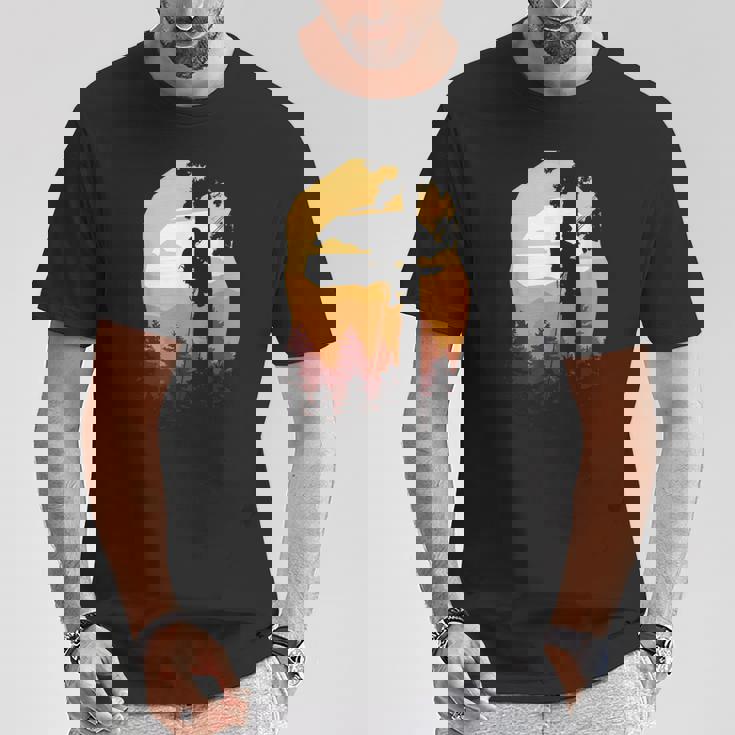 レトロサンセットツリークライマーアーボリスト。 Tシャツ 面白い贈り物