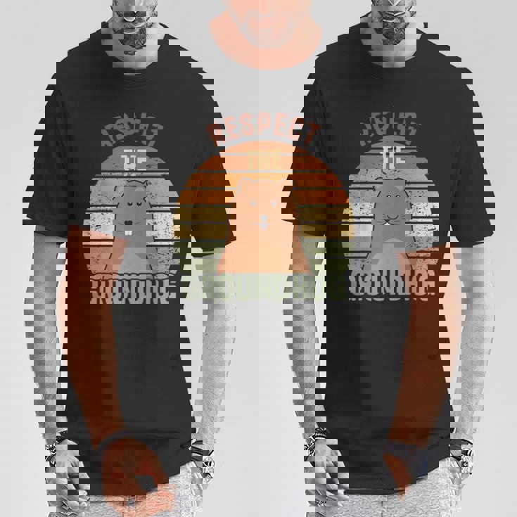 レトロリスペクトザグラウンドホッグハッピーグラウンドホッグデー2025 Tシャツ 面白い贈り物