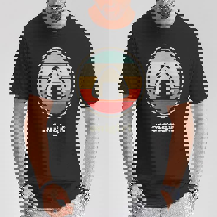 レトロヴィンテージ-日本食&カワイイアニメおにぎり Tシャツ 面白い贈り物