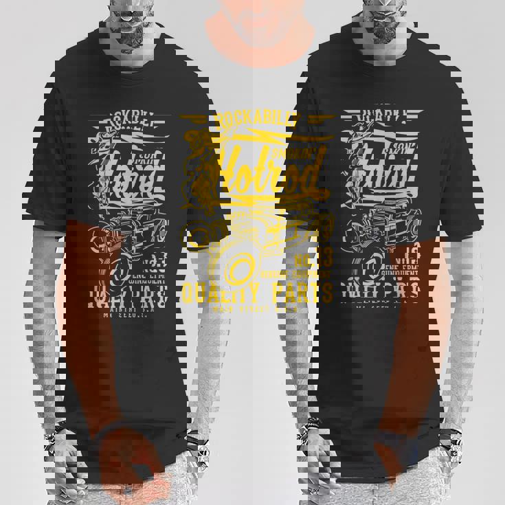 レトロヴィンテージスタイルのホットロッドロカビリーアンティーク調デザイン。 Tシャツ 面白い贈り物