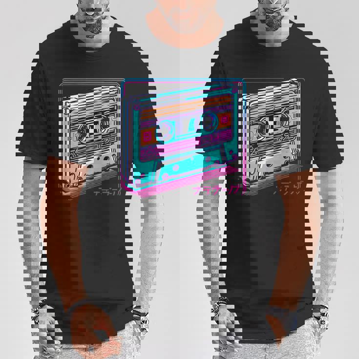 レトロヴェイパーウェイブカセット ロフィ アニメ 日本の美学 Tシャツ 面白い贈り物