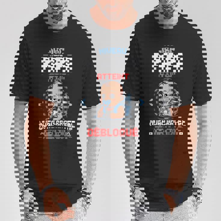 レベル お父さん アンロック 未来 父 息子 アナウンス 妊娠 ゲーマー Tシャツ 面白い贈り物