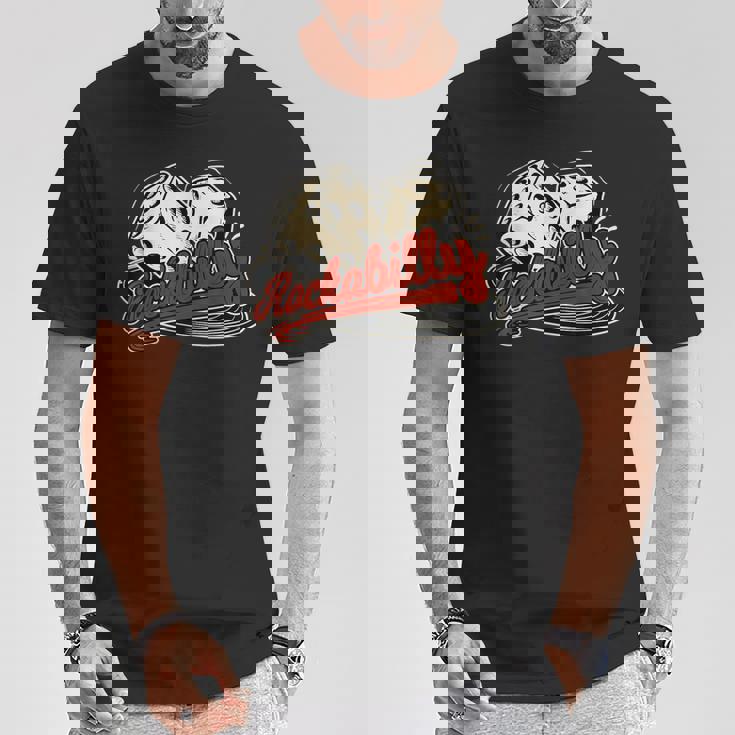 ロカビリーロックミュージックレトロキューブビニール1950sロッカー Tシャツ 面白い贈り物