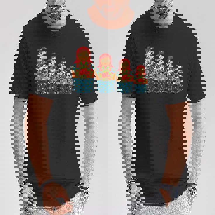 ロシアの人形 ロシアのマトリョーシカ フィギュア Tシャツ 面白い贈り物