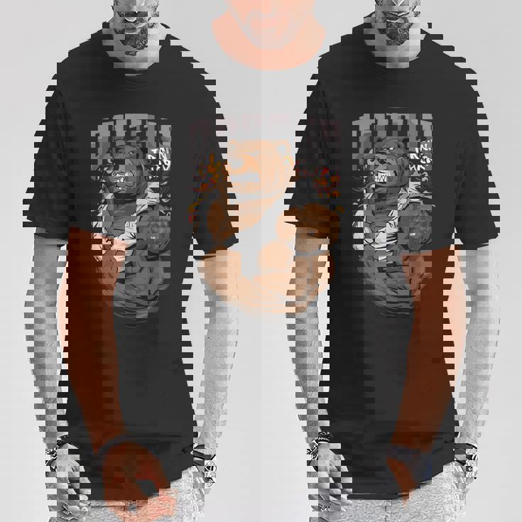 ロシアンベア ジム ストロングベア 動物 ロシア 国立動物 Tシャツ 面白い贈り物