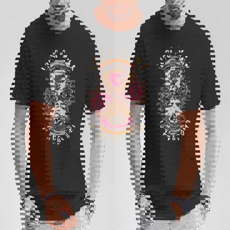 ロストタイム、トラディショナル、オールドスクール砂時計タトゥーデザイン Tシャツ 面白い贈り物