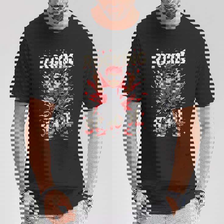 ロッキング・100デイズ・オブ・スクール・ファニー・ギター・キッズ Tシャツ 面白い贈り物