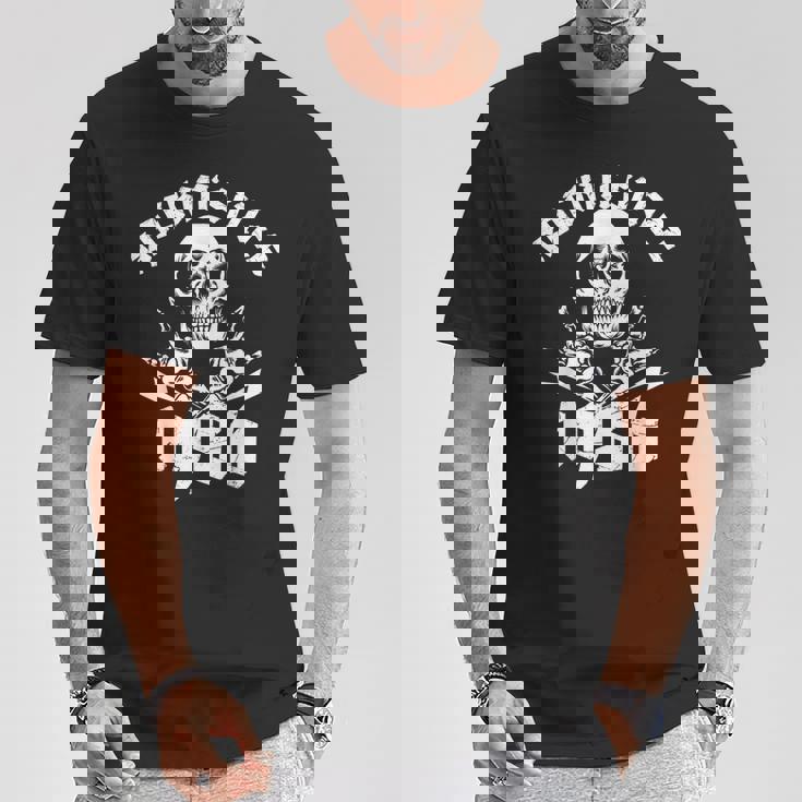 ロッキン・シンス1986年 36歳スカル・ロック・ハンズ Tシャツ 面白い贈り物