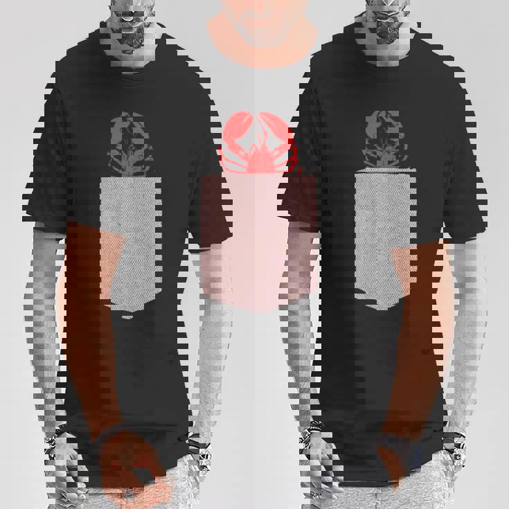 ロブスターデザイン-かわいいポケットアニマルロブスター Tシャツ 面白い贈り物