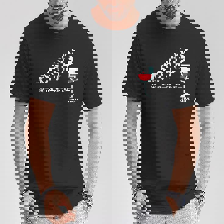 ワインフライデー ワインウィーク ウィークエンド ワイン好き Tシャツ 面白い贈り物