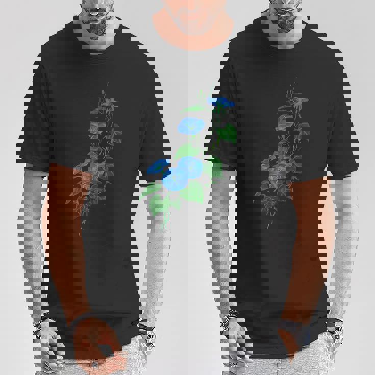 ヴィクトリア朝スタイル朝顔ワイルドフラワーバイン Tシャツ 面白い贈り物