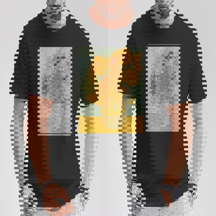 ヴィンセント・ヴァン・ゴッホのひまわり Tシャツ 面白い贈り物