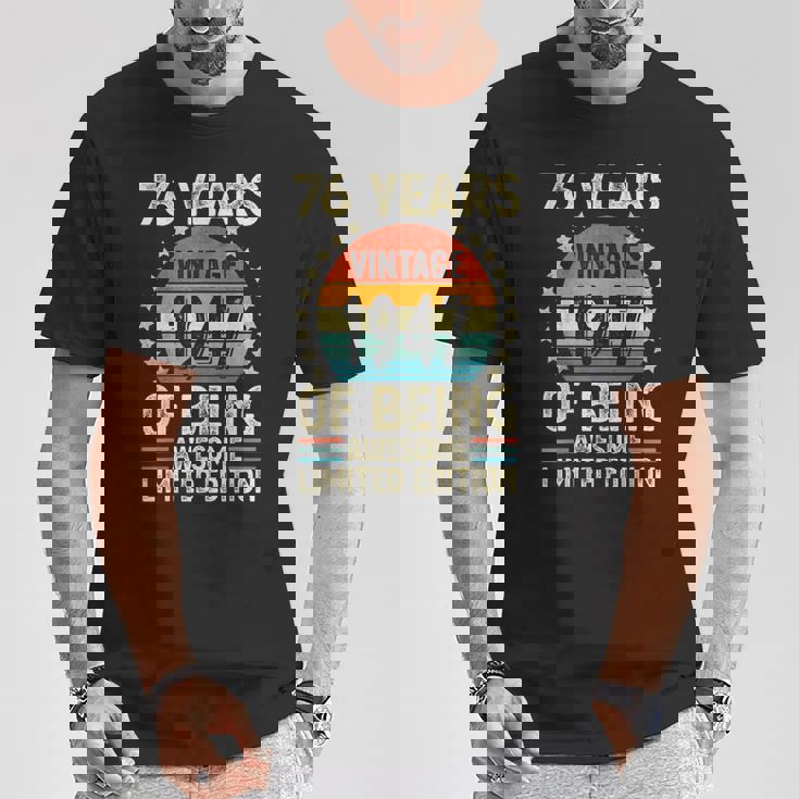 ヴィンテージ 1947 76 歳男性女性面白い誕生日アパレル Tシャツ 面白い贈り物