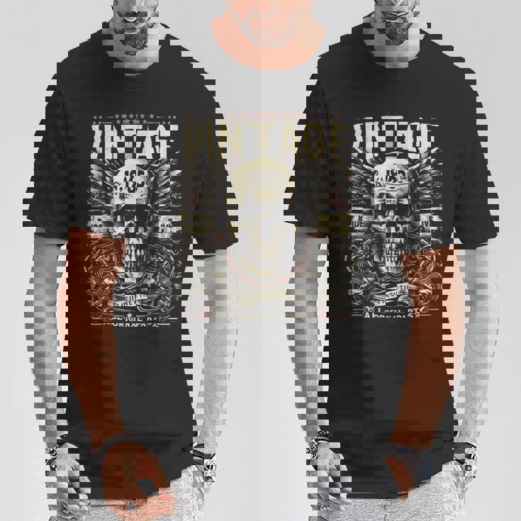 ヴィンテージ 1965 1965年誕生 誕生日 スカル バイカー バイク Tシャツ 面白い贈り物