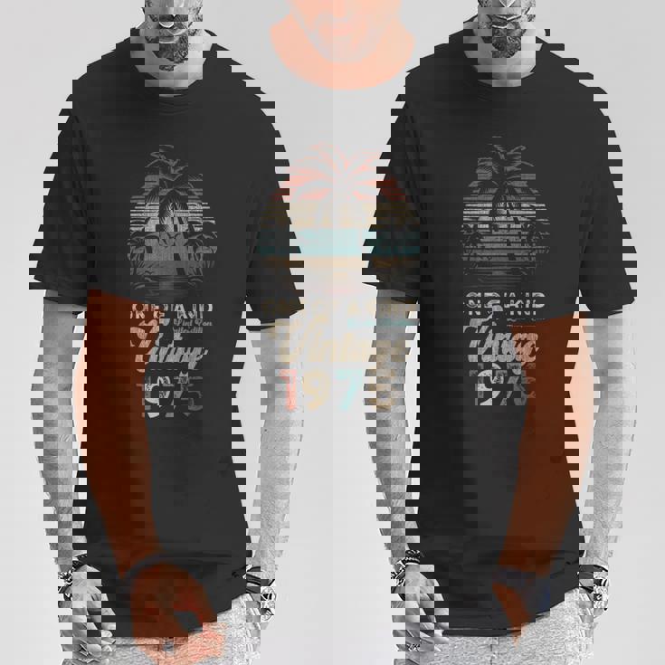 ヴィンテージ 1975 パームツリー サンセット 50歳 誕生日 レトロ Tシャツ 面白い贈り物