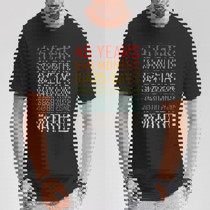 ヴィンテージ 45年 540ヶ月 結婚45周年 記念日 Tシャツ 面白い贈り物