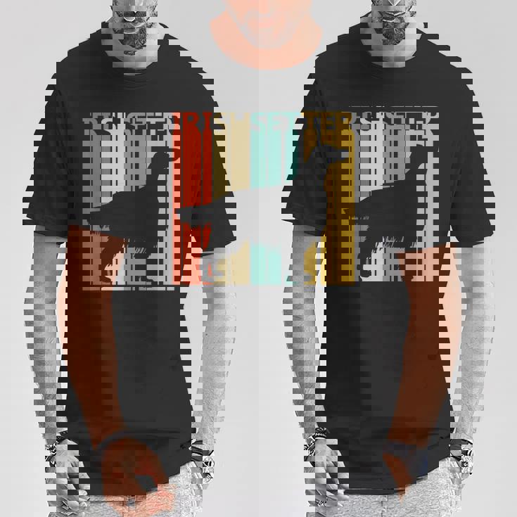 ヴィンテージ アイリッシュセッター 犬の飼い主と恋人 Tシャツ 面白い贈り物