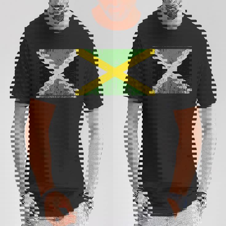 ヴィンテージ ジャマイカ バナー ファン ジャマイカ 国旗 レトロ Tシャツ 面白い贈り物