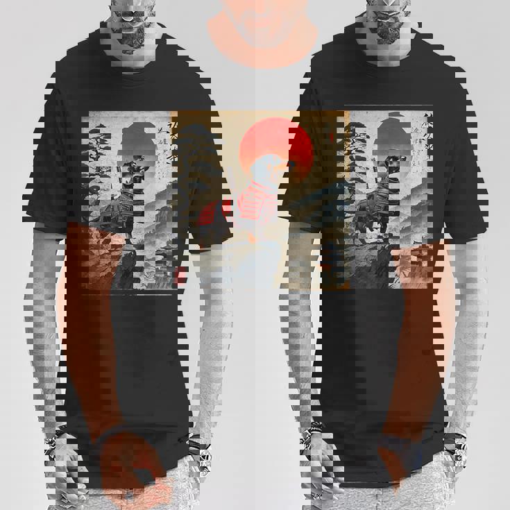 ヴィンテージ ダックスフンド サムライ ウナー 犬 日本の浮世絵 アート Tシャツ 面白い贈り物