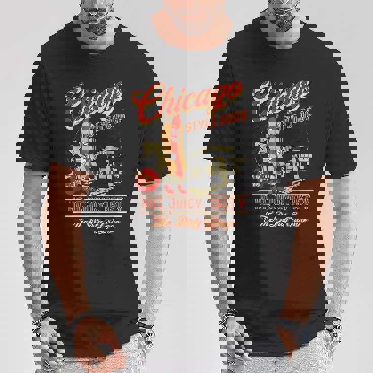 ヴィンテージ ダーティ グリンゴ シカゴスタイル ホットドッグ レトロ バイカー Tシャツ 面白い贈り物