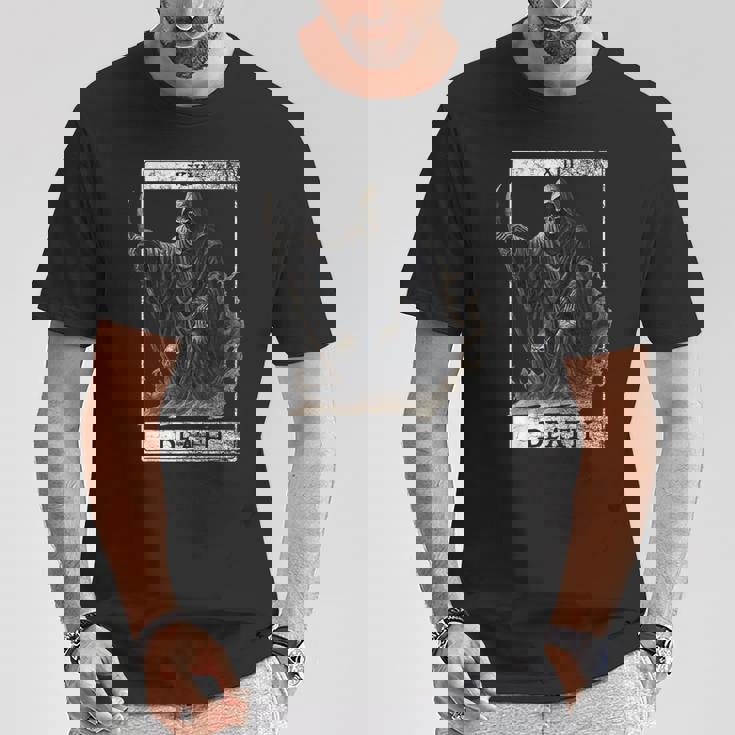 ヴィンテージ デス タロット カード 死神 オカルト悪魔の恐怖 Tシャツ 面白い贈り物