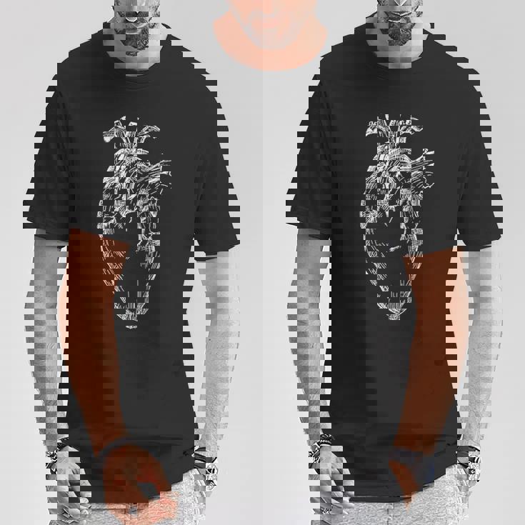 ヴィンテージ ハート 人間の解剖学 心臓 医療イラスト Tシャツ 面白い贈り物