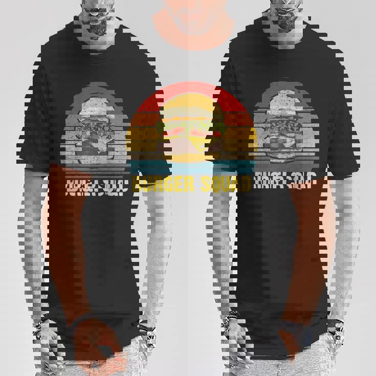 ヴィンテージ バーガー スクワッド チーズバーガー ハンバーガー 恋人へのギフトに Tシャツ 面白い贈り物