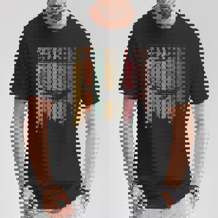 ヴィンテージ レトロ ツェッペリン 飛行船 アンティーク調 Tシャツ 面白い贈り物