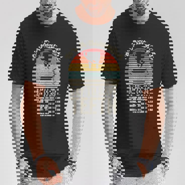 ヴィンテージ 歯医者 歯医者 美人の日 Tシャツ 面白い贈り物