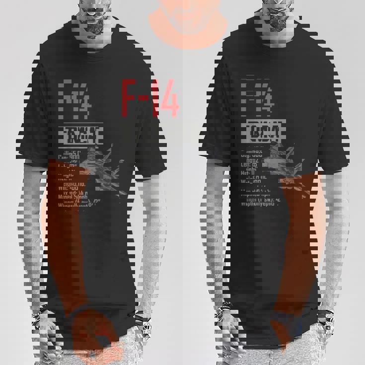 ヴィンテージf-14トムキャット戦闘機ジェット軍事航空ギフト Tシャツ 面白い贈り物
