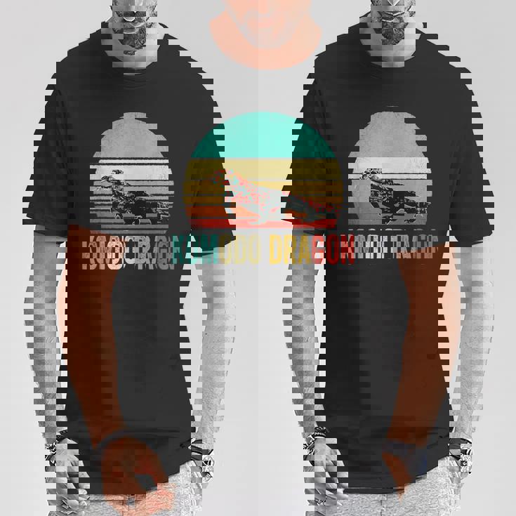 ヴィンテージコモドドラゴンシャツサンセット Tシャツ 面白い贈り物