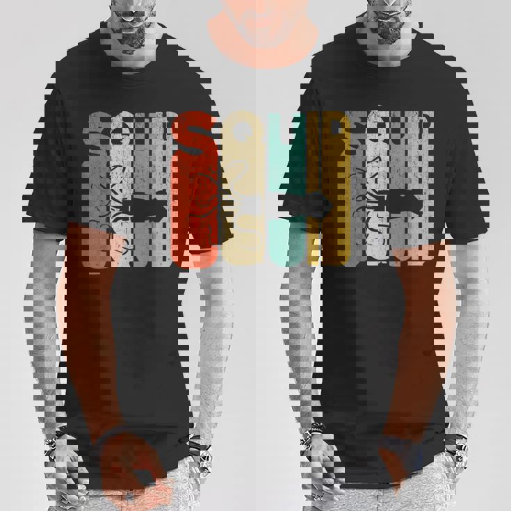 ヴィンテージスタイル イカシルエット 面白いイカシャツ Tシャツ 面白い贈り物