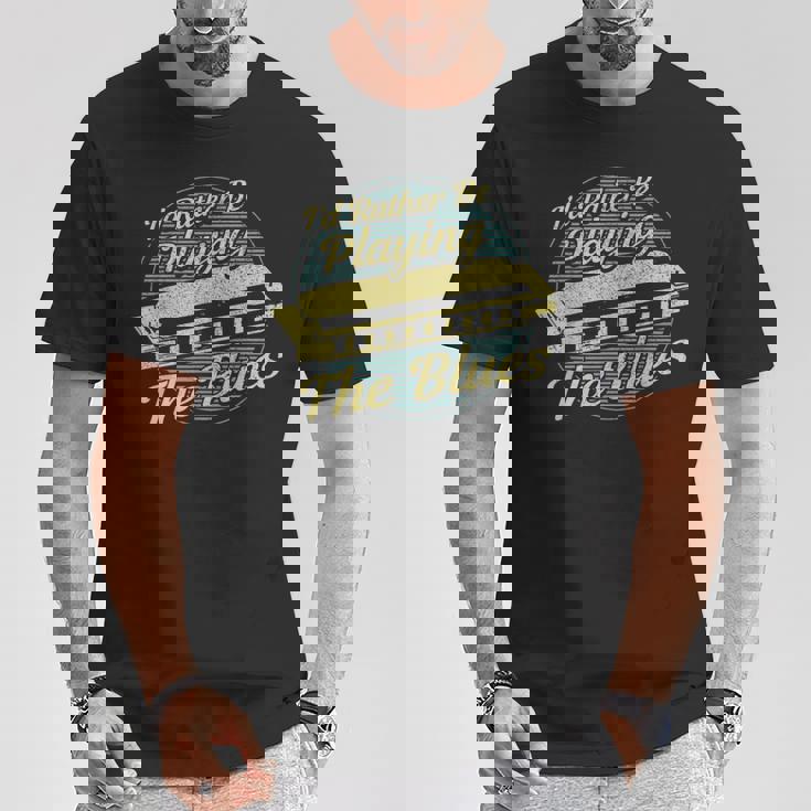 ヴィンテージスタイルの音楽家ハーモニカ ブルース Tシャツ 面白い贈り物