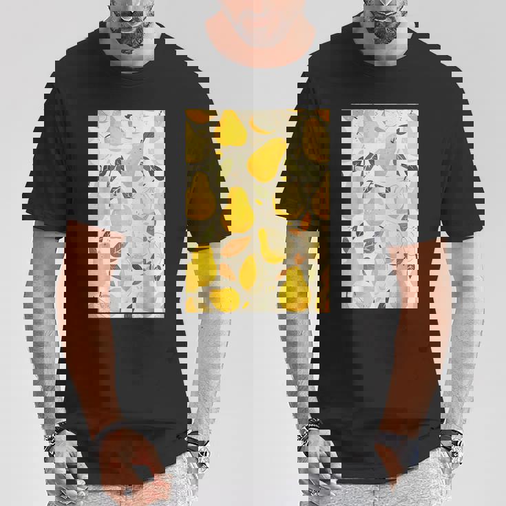 ヴィンテージ柄アート梨 Tシャツ 面白い贈り物