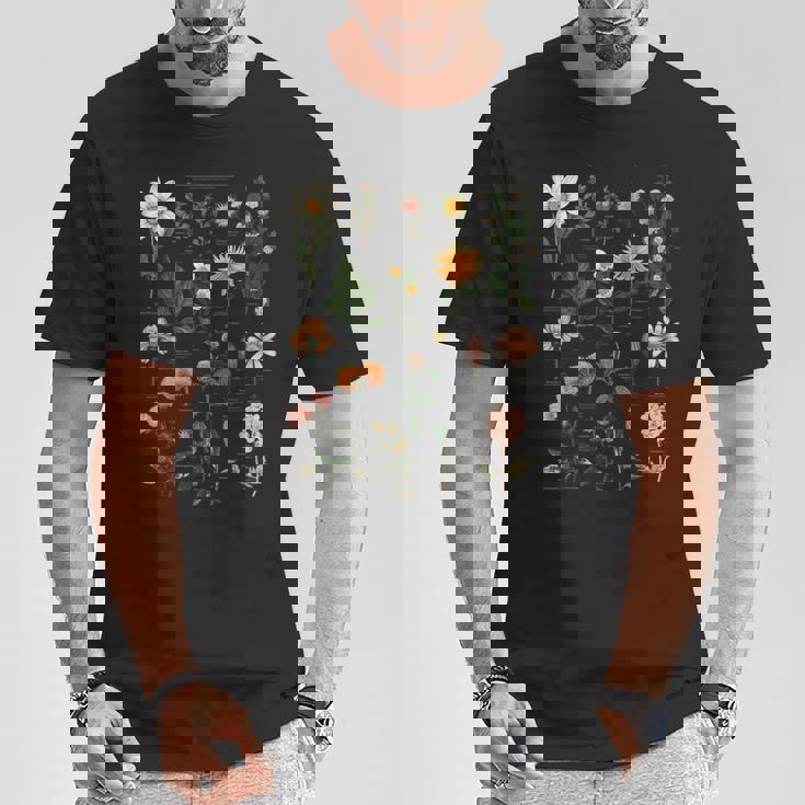 ヴィンテージ風フラワーボタニカルチャートグラフィックtシャツ Tシャツ 面白い贈り物