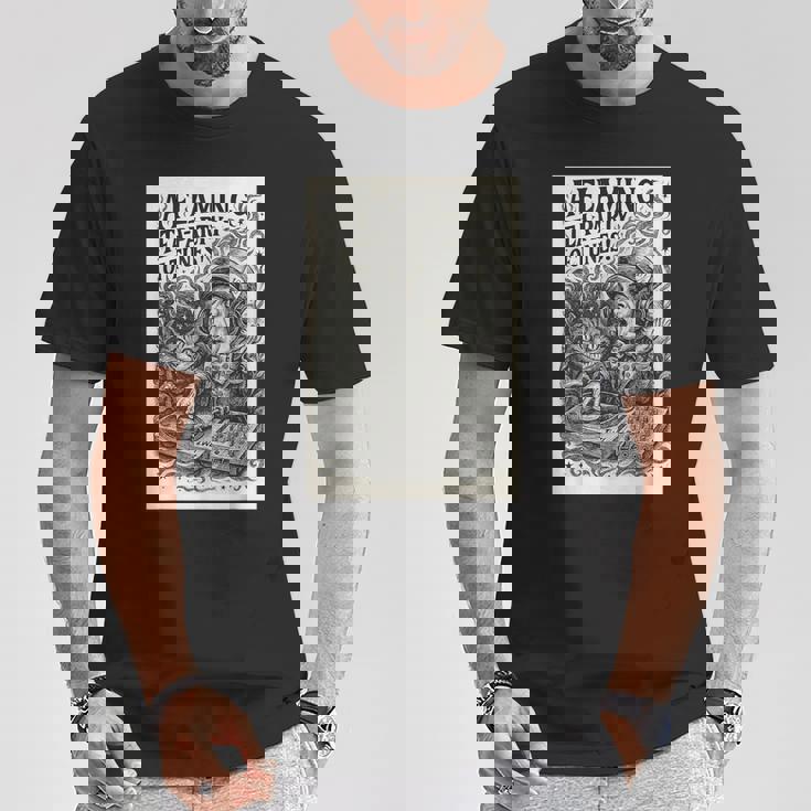 不思議の国のアリス いかれ帽子屋 マッドハッター A Flaming Tea-Party Of Tunes Tシャツ 面白い贈り物