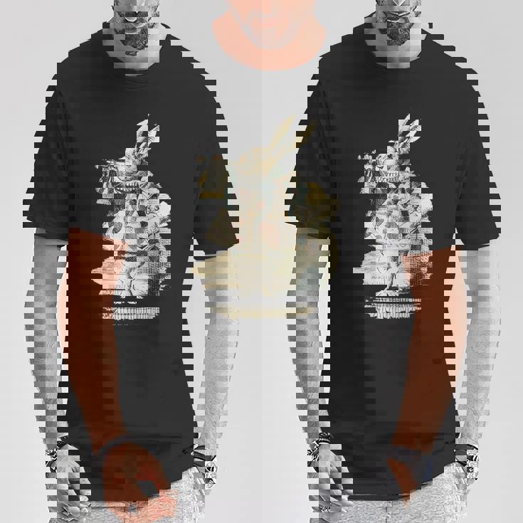 不思議の国のアリス 白ウサギ トランプデザイン Tシャツ 面白い贈り物