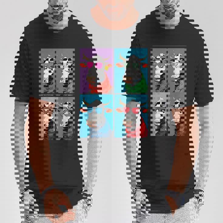 不機嫌そうな牛、エッジの効いた牛のグラフィックデザイン 牛好き向け Tシャツ 面白い贈り物