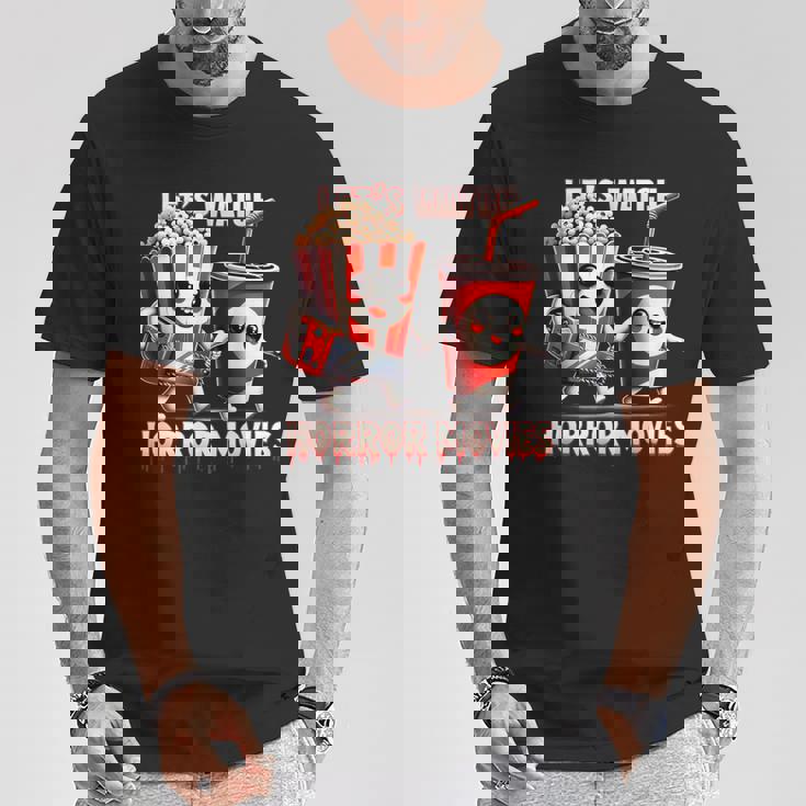 不気味なハロウィン映画愛好家 ホラー映画を見よう Tシャツ 面白い贈り物