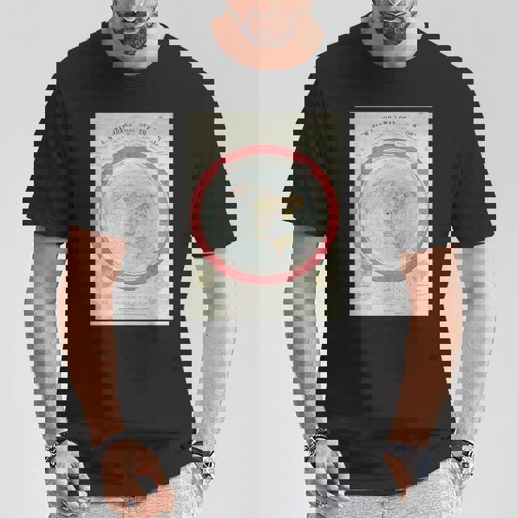 世界標準地図 フラットアースオリジナル Tシャツ 面白い贈り物