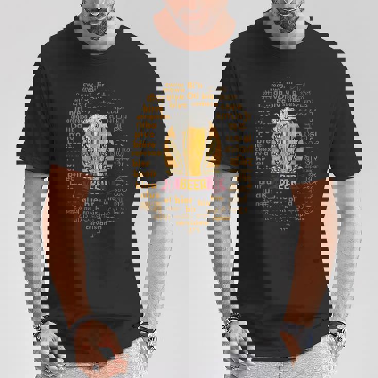 世界言語のビールおかしいビール愛好家の贈り物 Tシャツ 面白い贈り物
