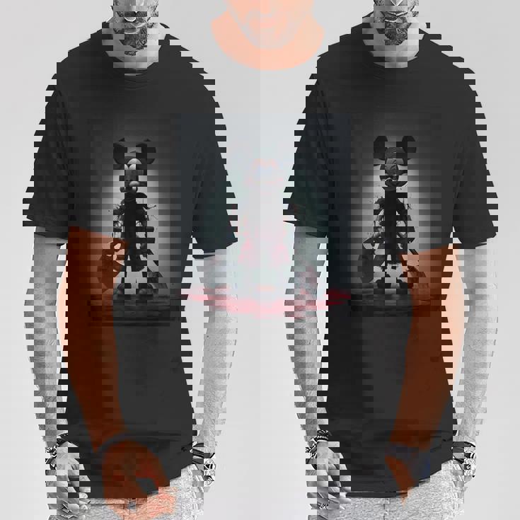 中世の武器 ミッキー怖いホラー Tシャツ 面白い贈り物