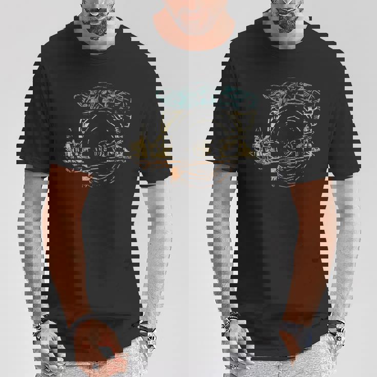 丸鋸ツール レトロ ヴィンテージ 職人 大工 Tシャツ 面白い贈り物